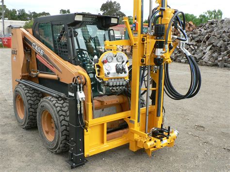 rock drill attachment for skid steer|skid steer mounted drill rig.